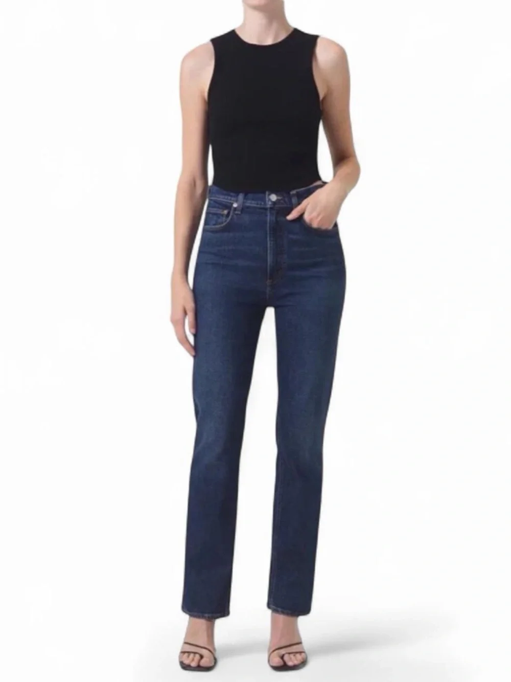 AGOLDE Stovepipe High Rise Straight Leg Jeans Discord 24 NWT